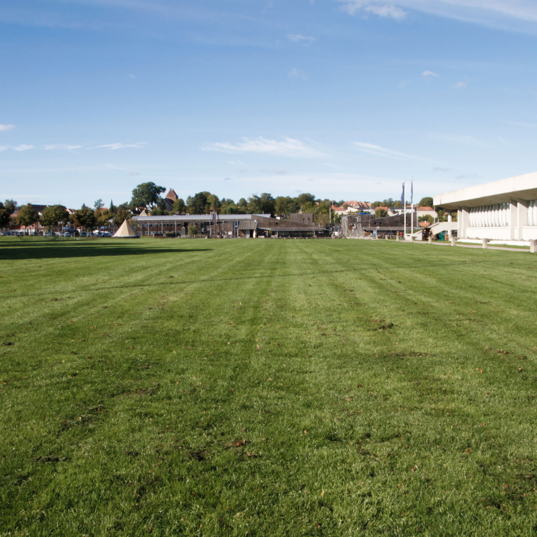 Græsarealet foran Vikingeskibsmuseet