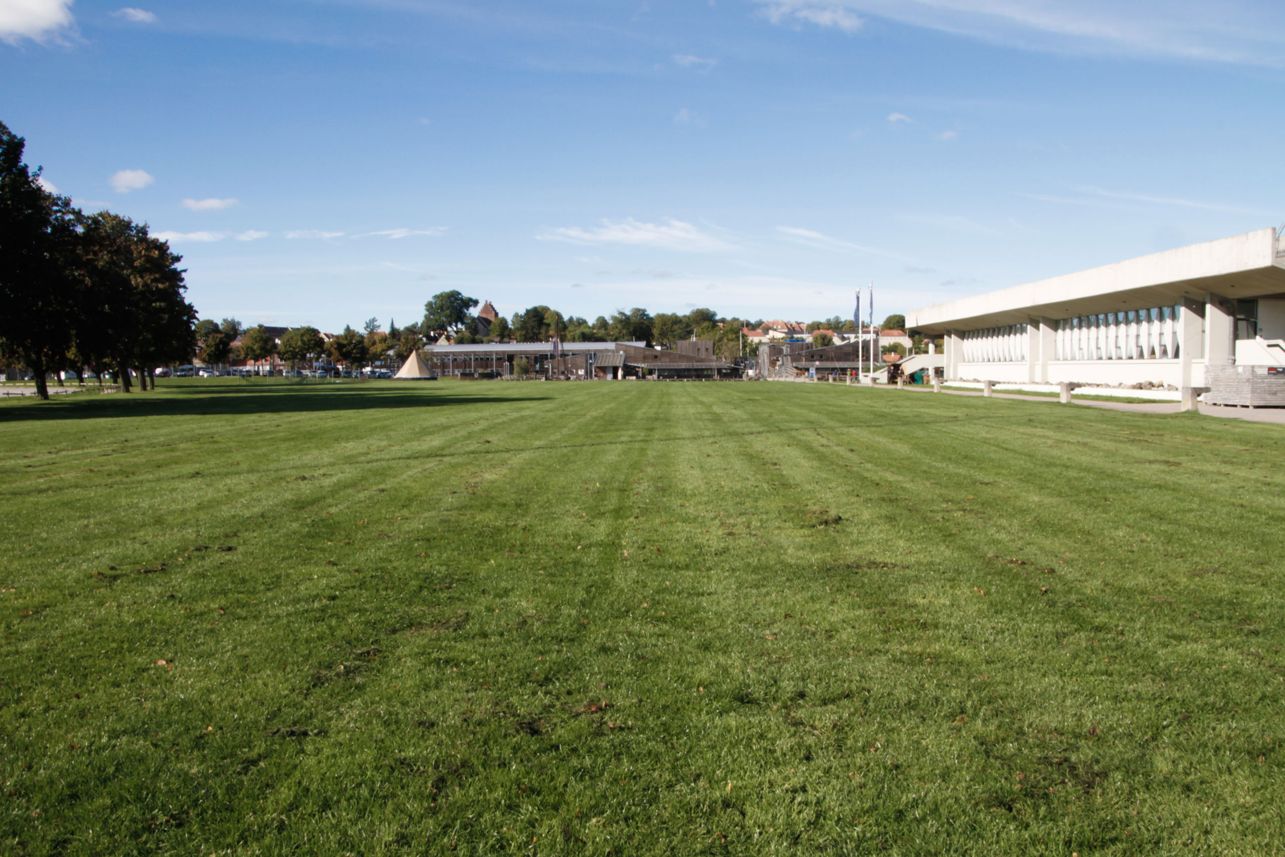 Græsarealet foran Vikingeskibsmuseet
