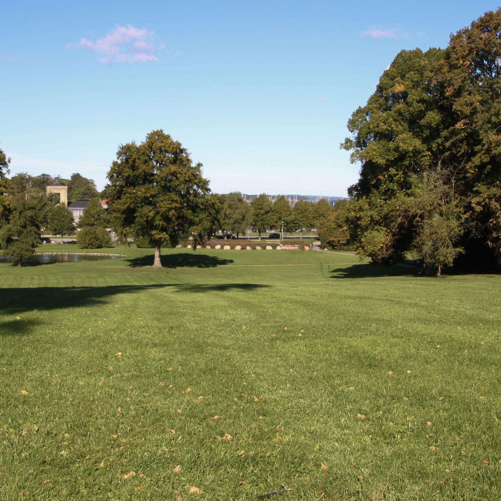 Byparken med udsigt ned mod Roskilde Fjord
